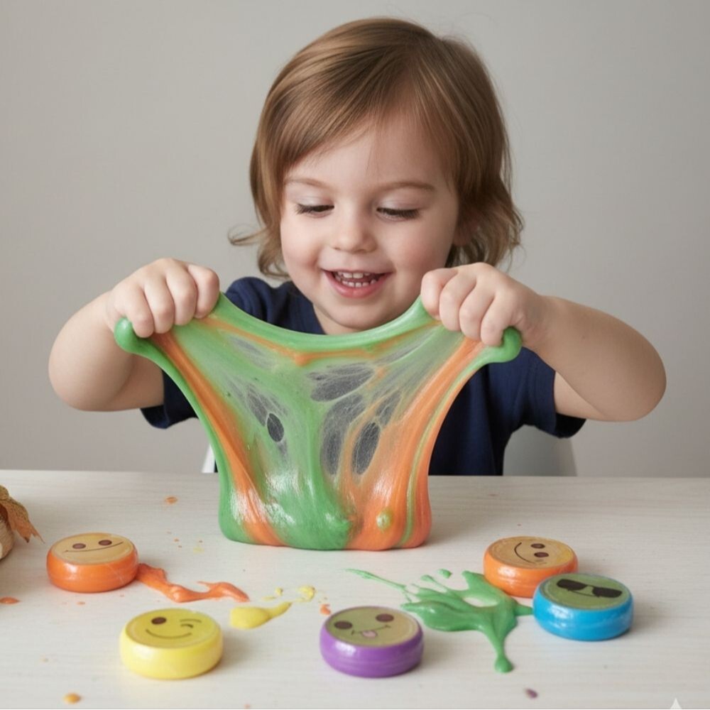 R&K NIP Clear Emoji Slime Variety 6-Pack For Kids Ages 5+ 🐈